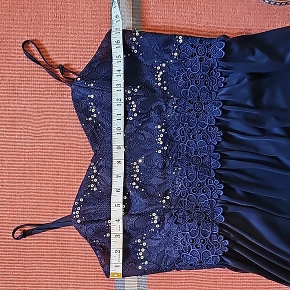 STUNNING BY & BY NAVY LACE SEQUIN DRESS - Picture 5 of 11
